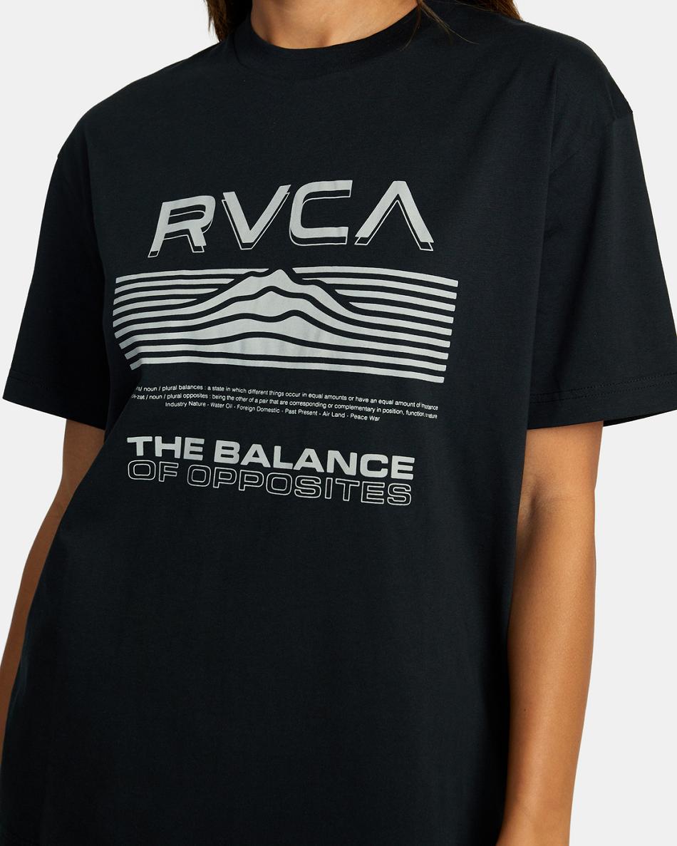 T shirts Rvca Altimeter Estampadas Mujer Negras | MCOFT50112