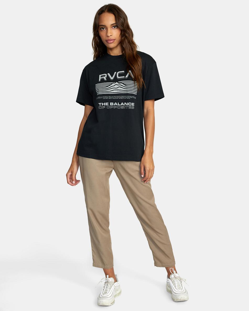 T shirts Rvca Altimeter Estampadas Mujer Negras | MCOFT50112