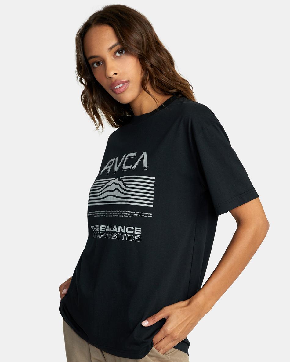 T shirts Rvca Altimeter Estampadas Mujer Negras | MCOFT50112