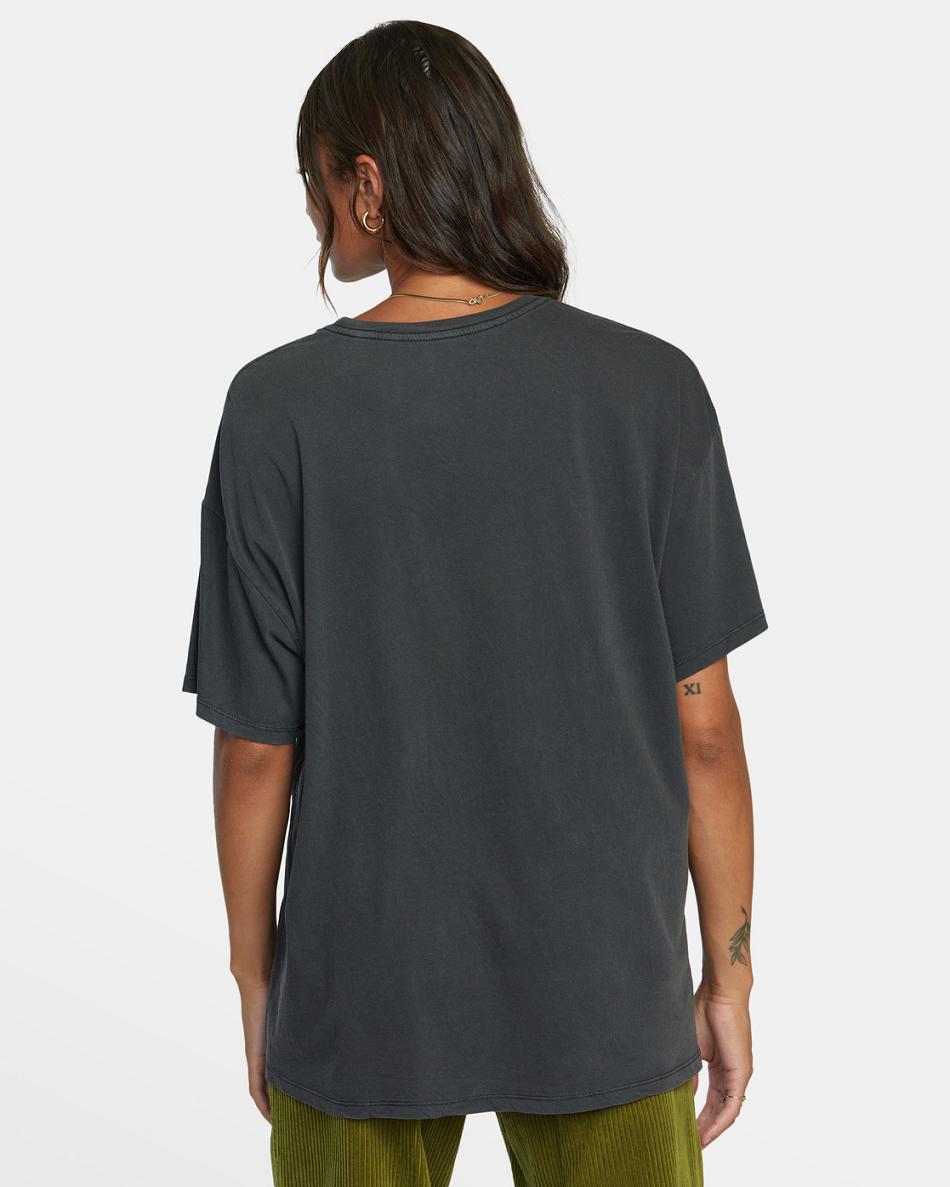 T shirts Rvca Artifacts Baggie Mujer Negras | ACODF86920