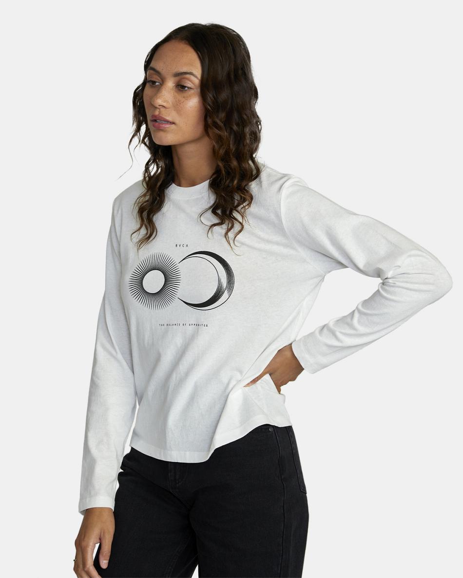 T shirts Rvca Celestial Twist Long Sleeve Mujer Blancas | CODYB45290