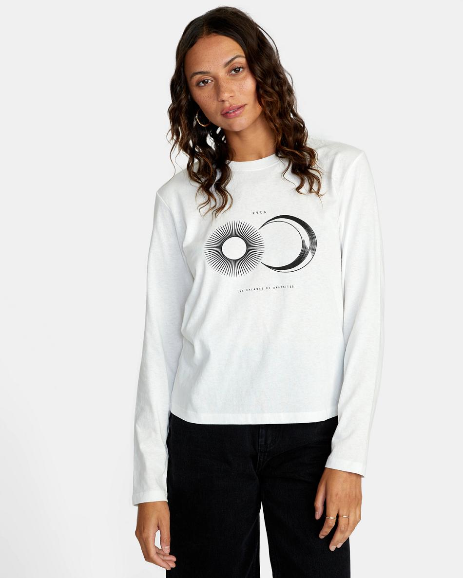 T shirts Rvca Celestial Twist Long Sleeve Mujer Blancas | CODYB45290