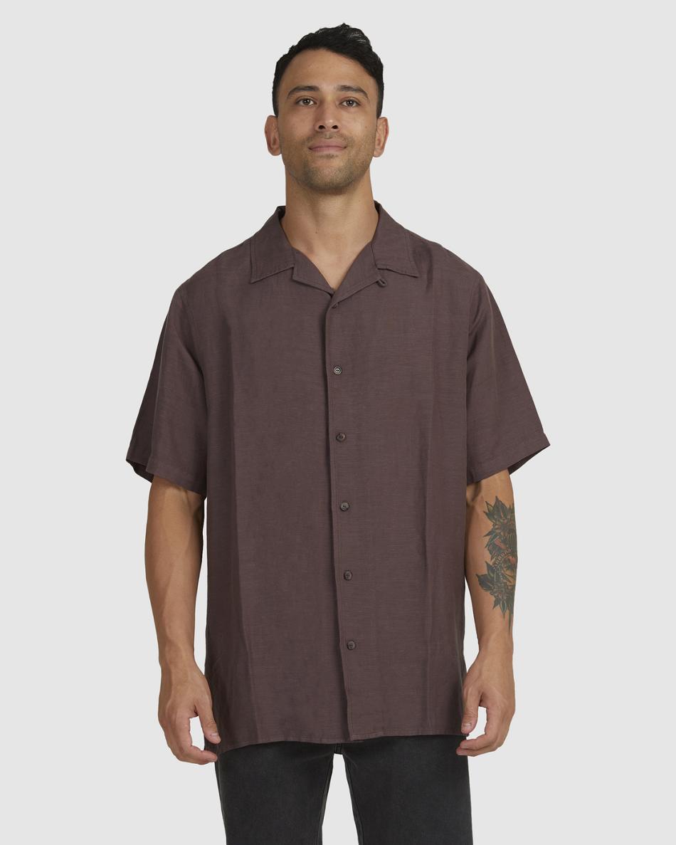 T shirts Rvca Dissolve Corta Sleeve Hombre Cafe | BCOSO28957