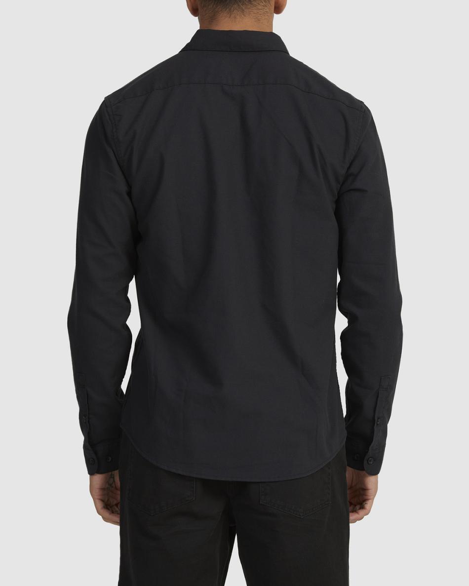 T shirts Rvca Do Stretch Long Sleeve Hombre Negras | CONEJ41340