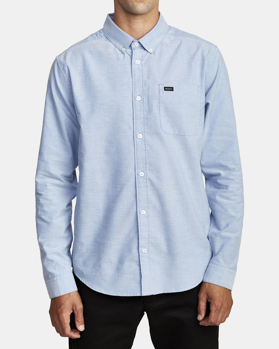 T shirts Rvca Do Stretch Long Sleeve Hombre Azules | XCOBH25166