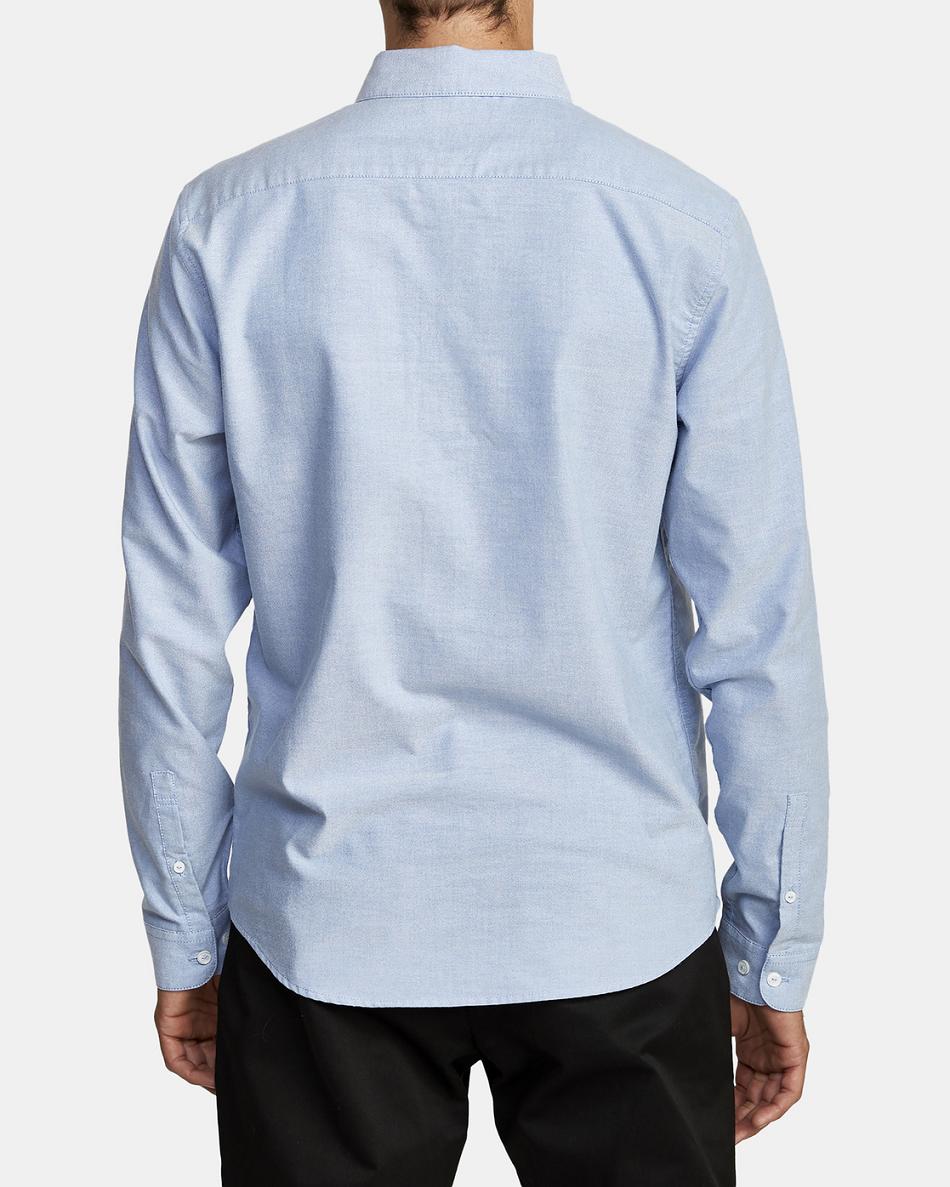 T shirts Rvca Do Stretch Long Sleeve Hombre Azules | XCOBH25166