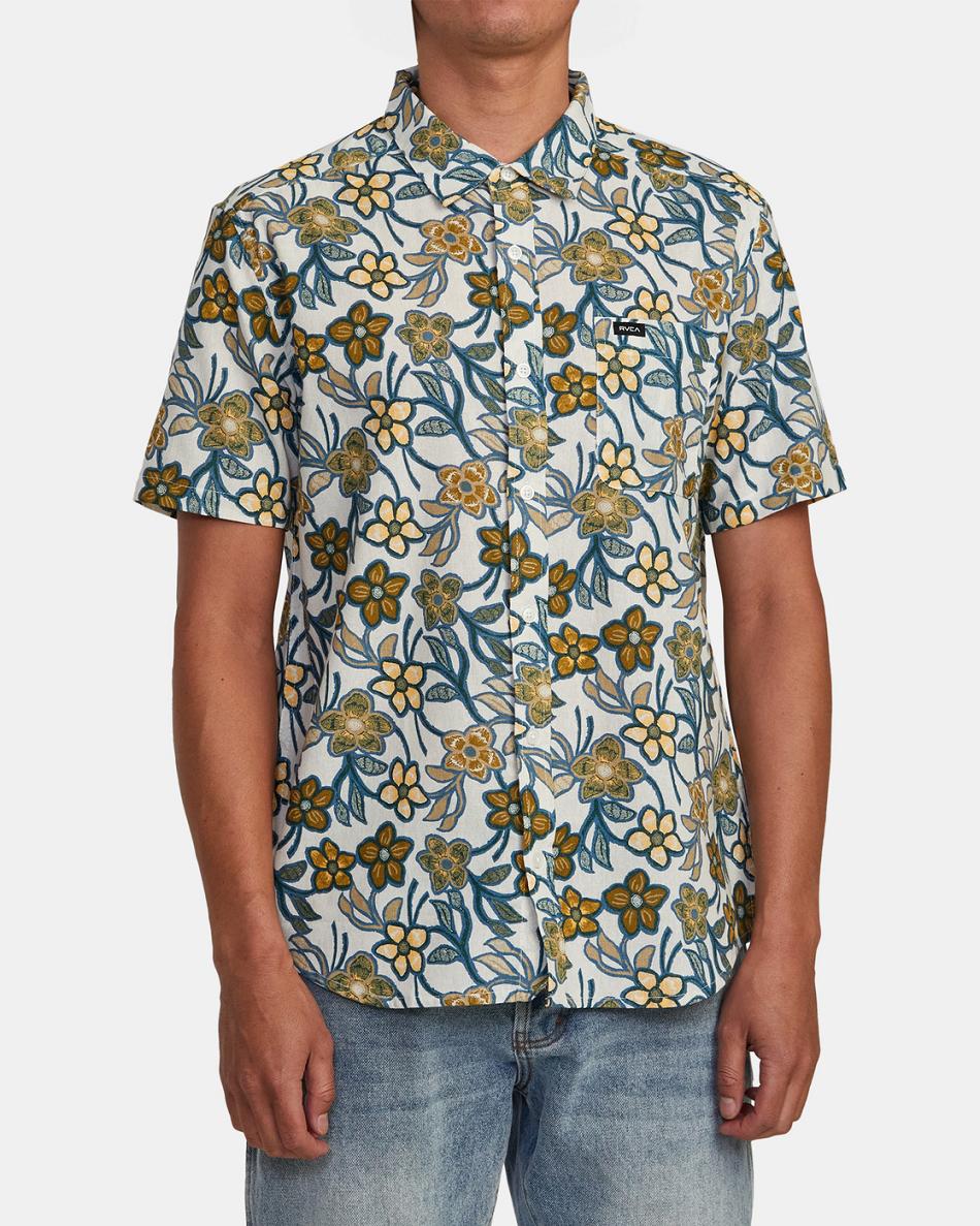 T shirts Rvca Evening Floral Hombre Plateadas | PCOER25868