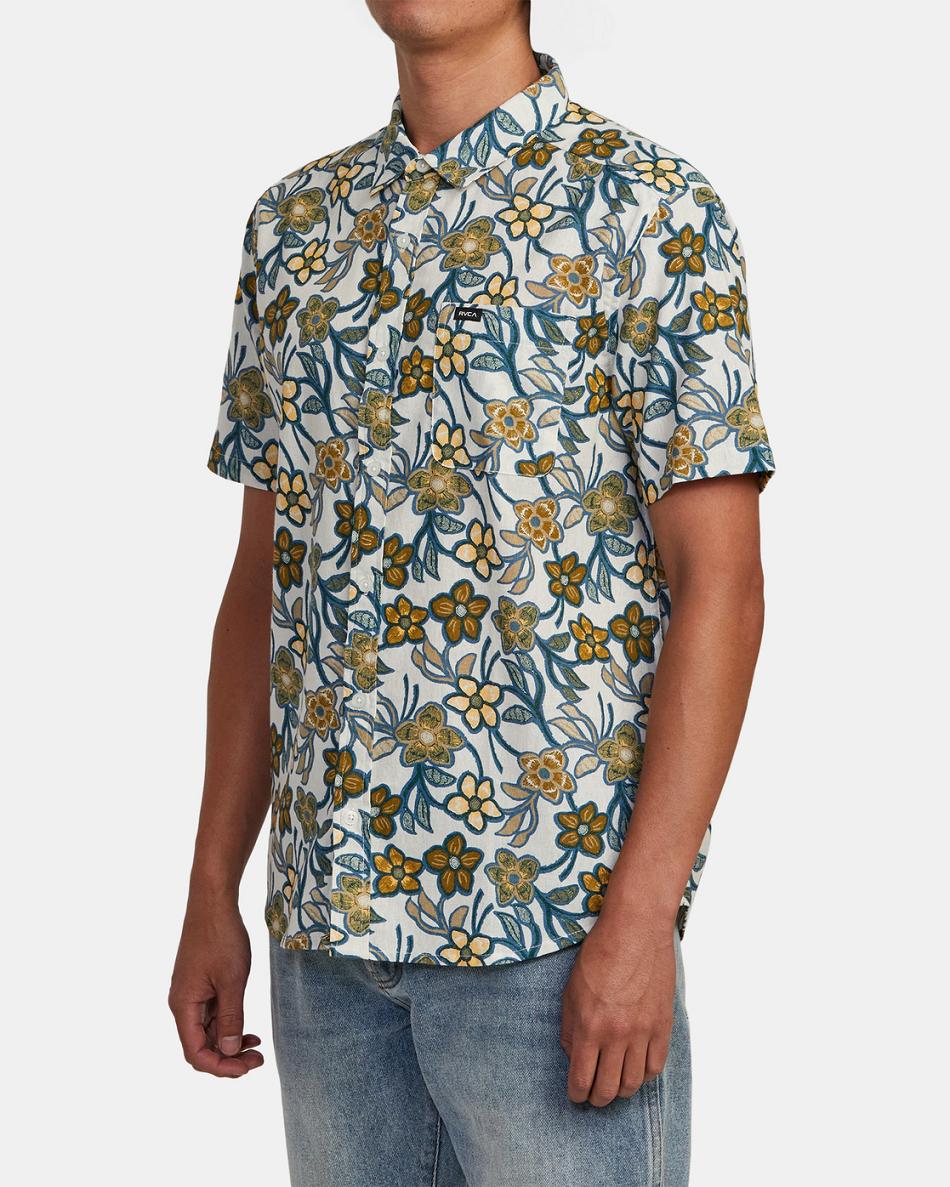 T shirts Rvca Evening Floral Hombre Plateadas | PCOER25868