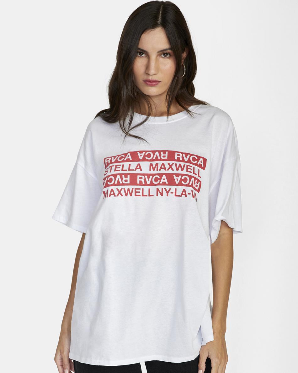 T shirts Rvca Explicit Estampadas Mujer Blancas | COJZR37976