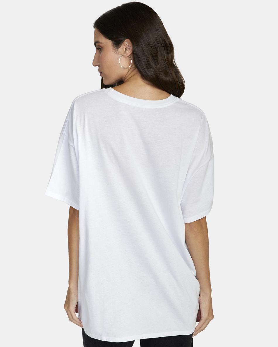 T shirts Rvca Explicit Estampadas Mujer Blancas | COJZR37976