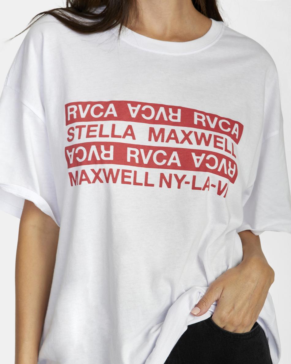 T shirts Rvca Explicit Estampadas Mujer Blancas | COJZR37976