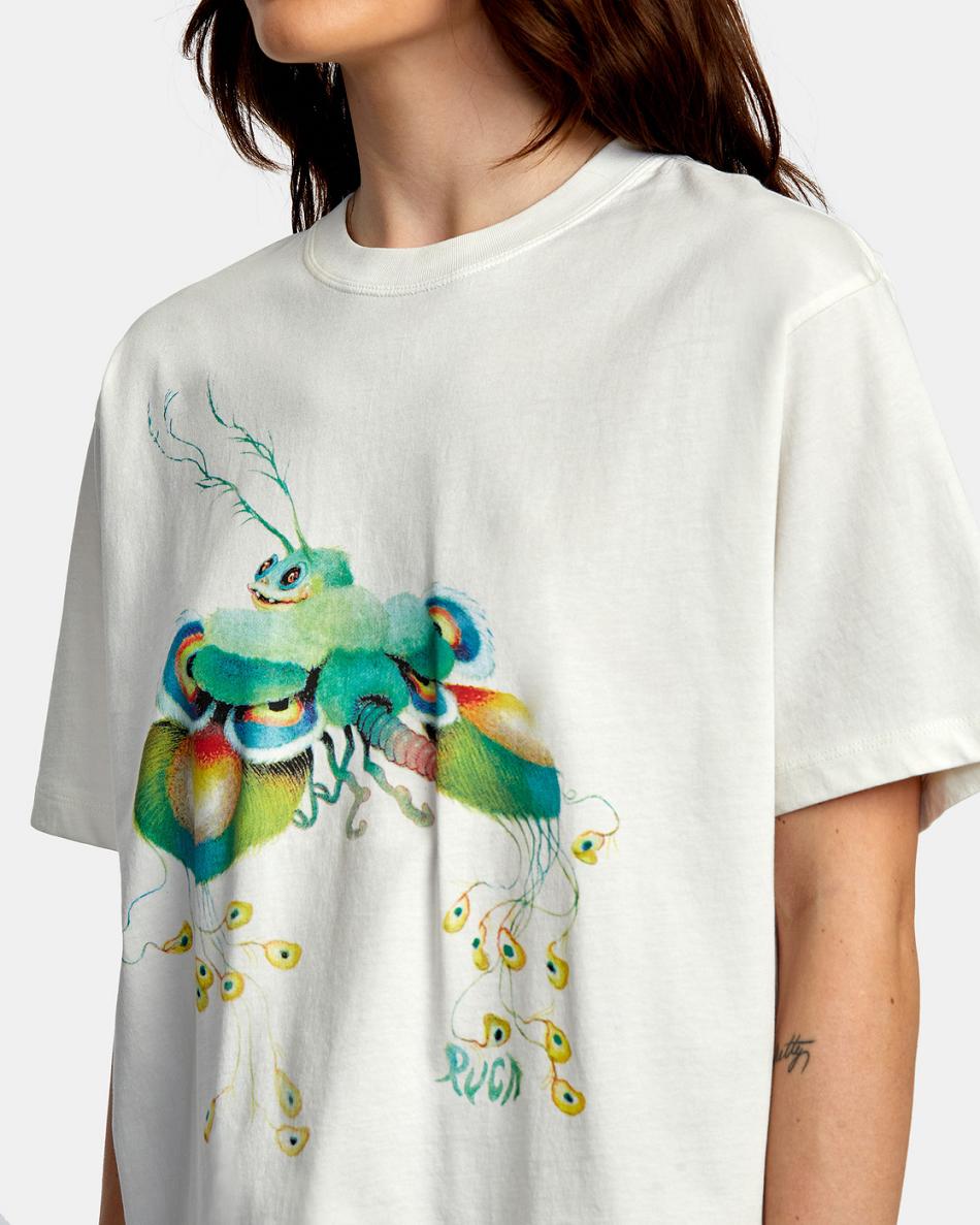 T shirts Rvca Fly Guy Anyday Mujer Blancas | UCOTG20270