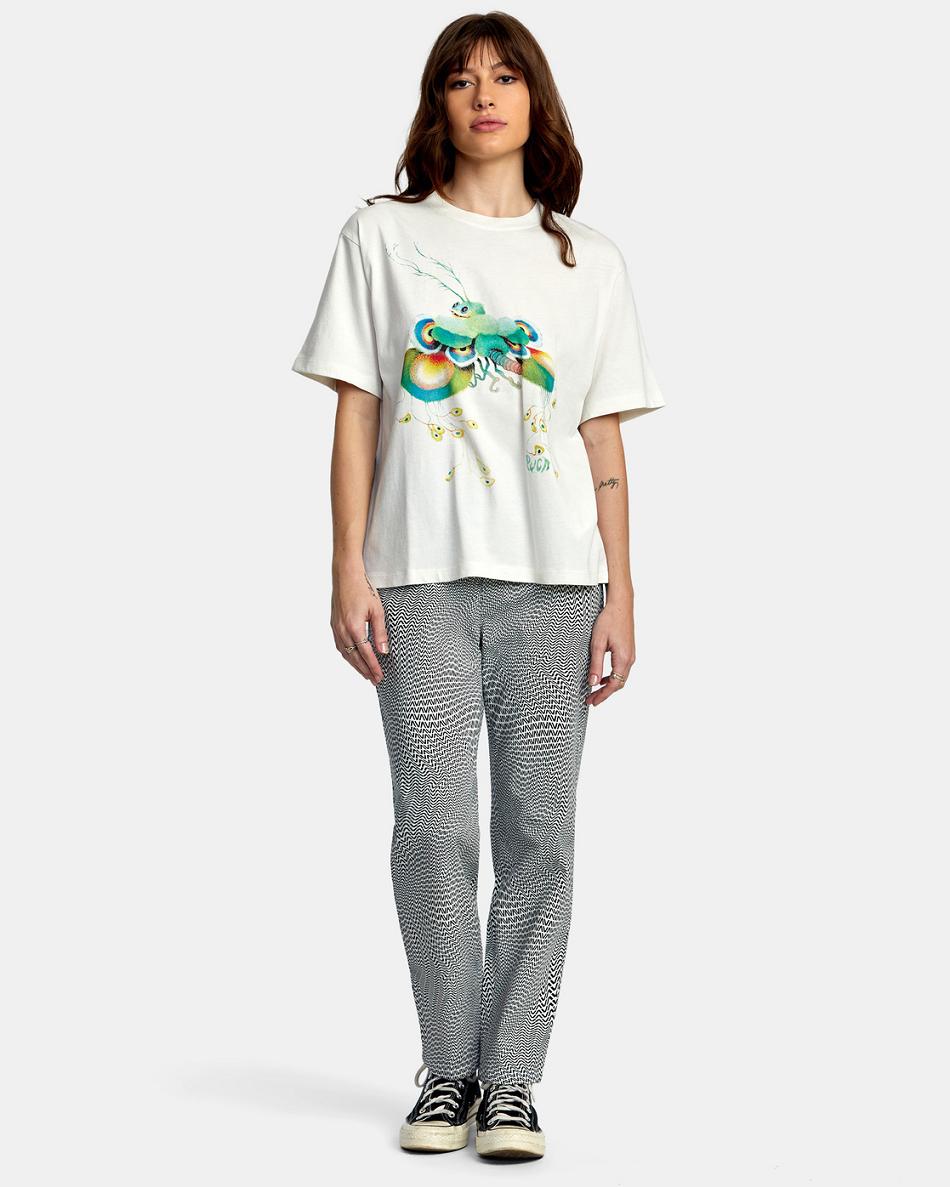 T shirts Rvca Fly Guy Anyday Mujer Blancas | UCOTG20270