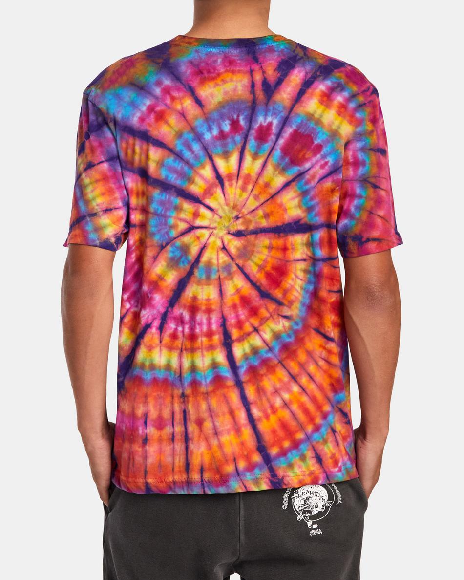 T shirts Rvca Freaktopia Mushroom Mujer Tie Dye | COQCS89114