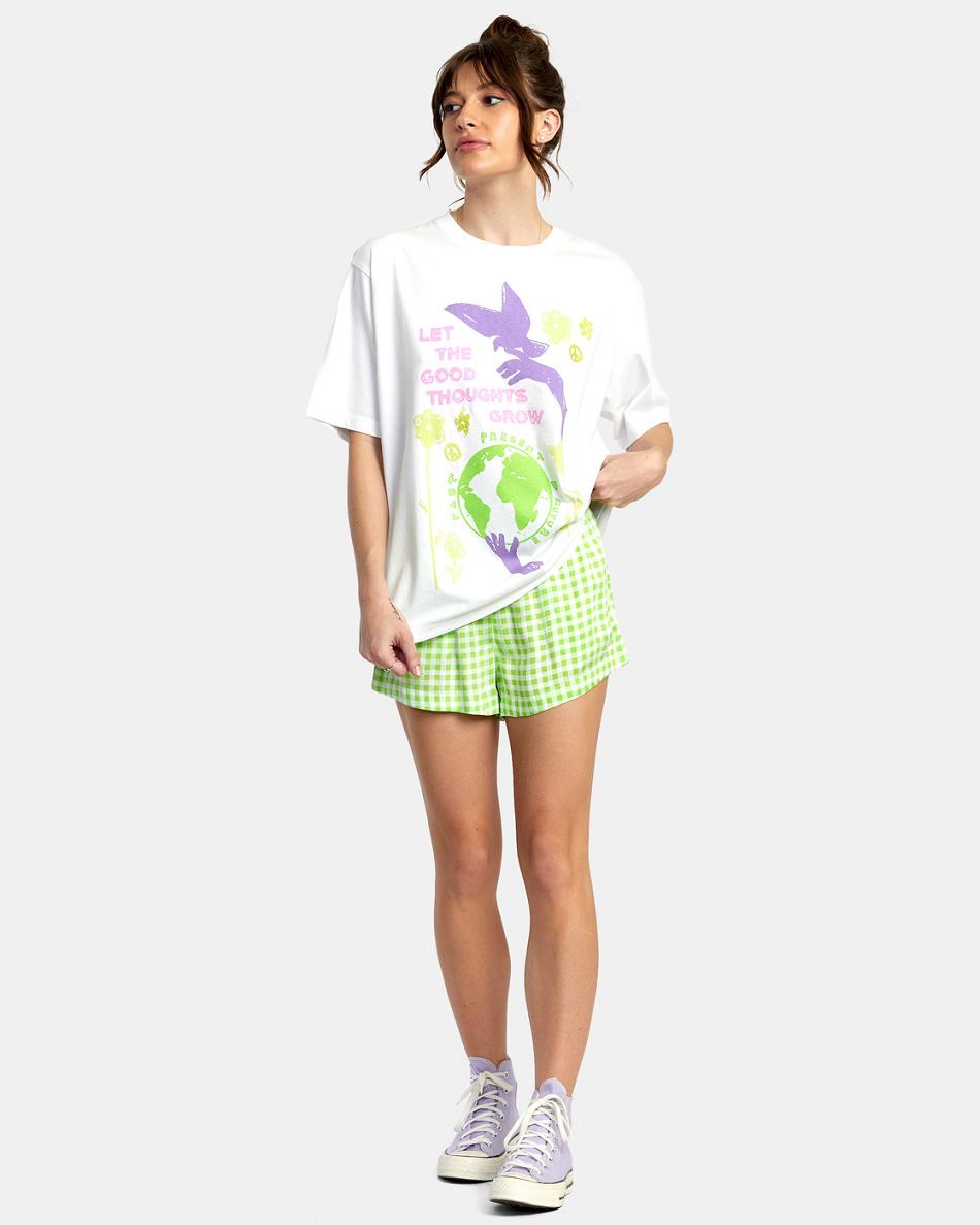 T shirts Rvca Good Grow Anyday Mujer Blancas | ACODF54859