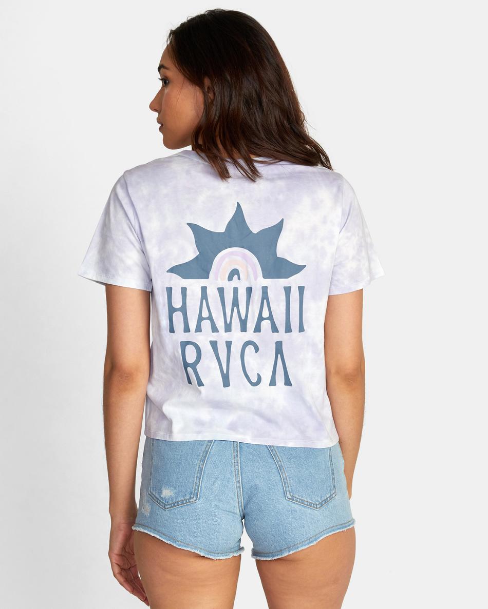 T shirts Rvca Hawaii Sunrise Boxy Mujer Skyway | XCOBH32765