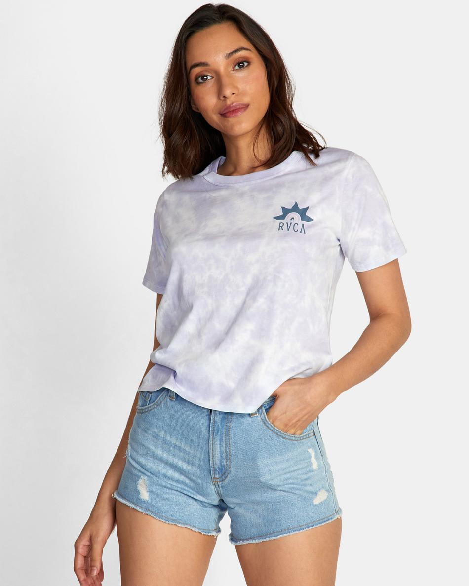 T shirts Rvca Hawaii Sunrise Boxy Mujer Skyway | XCOBH32765