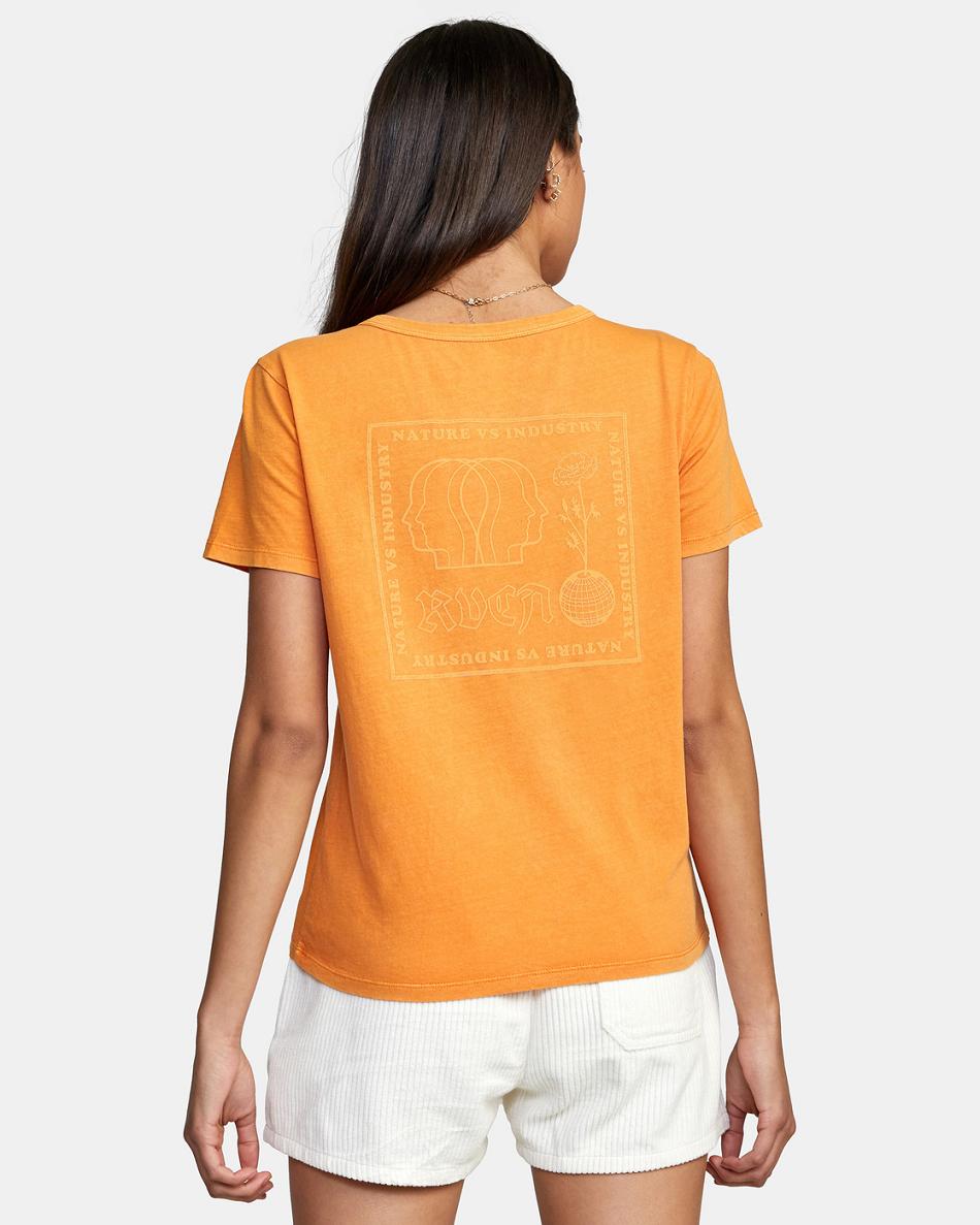 T shirts Rvca Here Now Slim Mujer Sunbeam | XCOBH33850