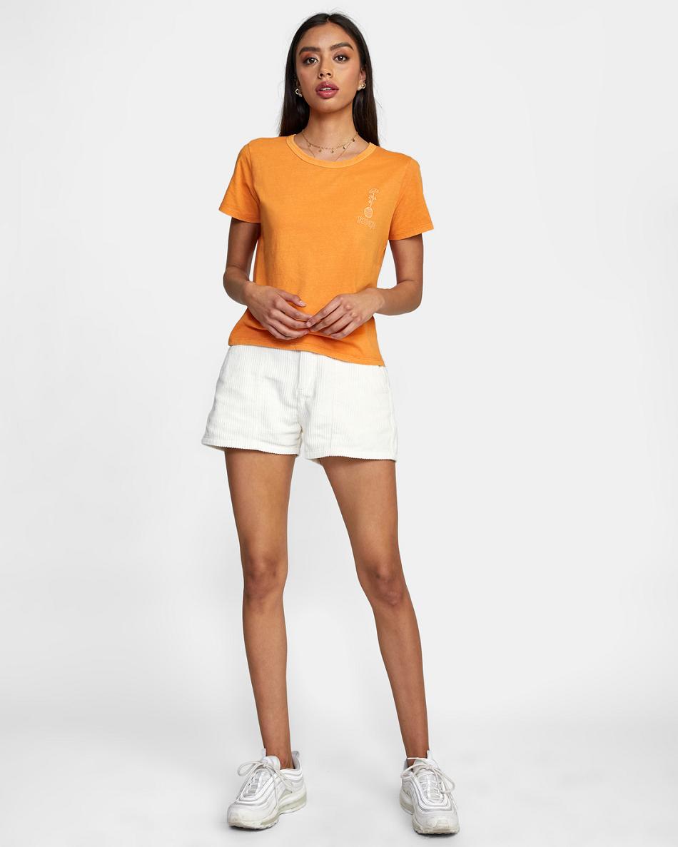 T shirts Rvca Here Now Slim Mujer Sunbeam | XCOBH33850