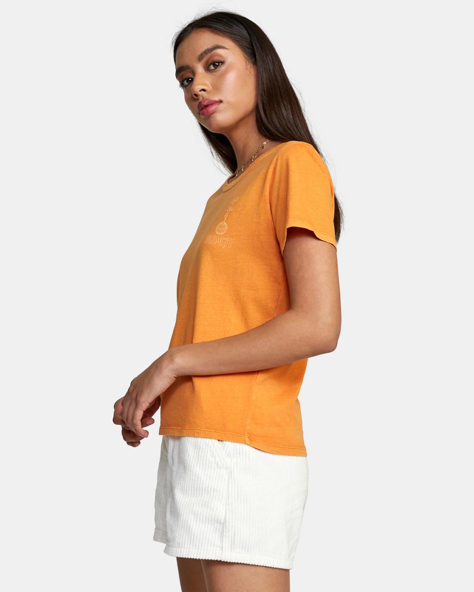 T shirts Rvca Here Now Slim Mujer Sunbeam | XCOBH33850