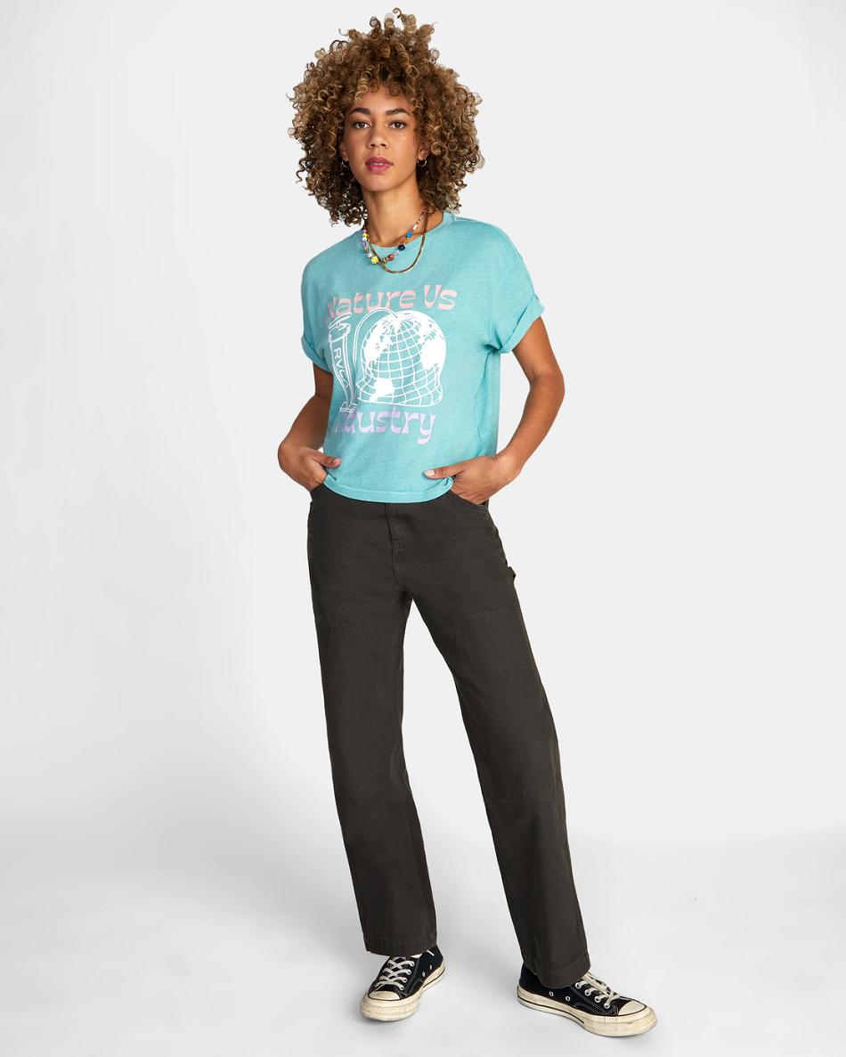 T shirts Rvca Inflation Roll It Mujer Meadowbrook | COJBT43786