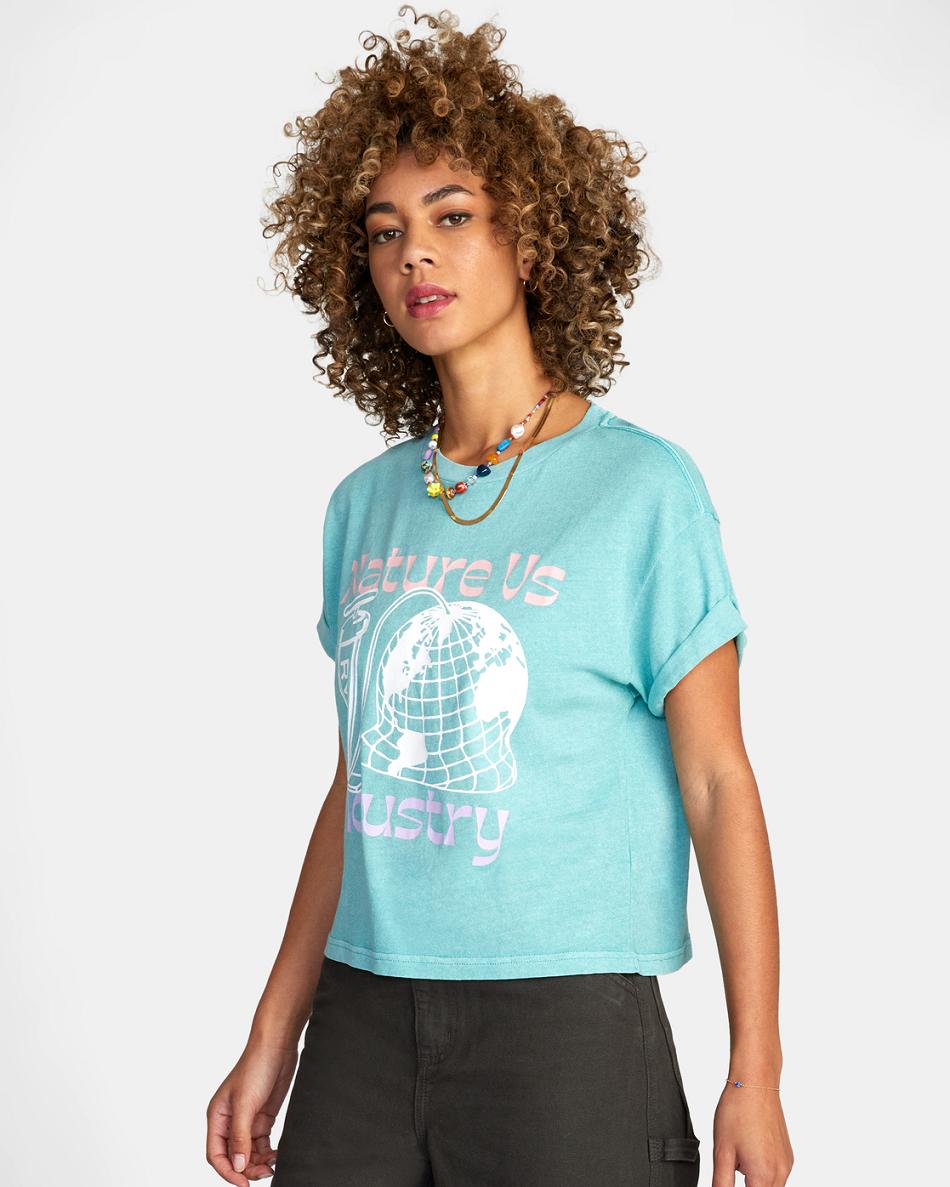 T shirts Rvca Inflation Roll It Mujer Meadowbrook | COJBT43786