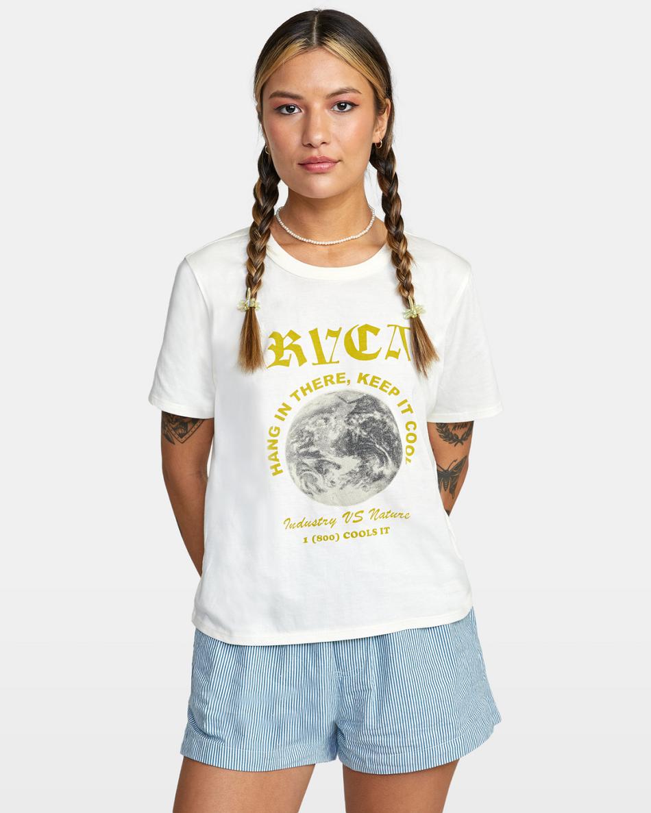 T shirts Rvca Keep It Cool Crop Mujer Blancas | CONZX14999