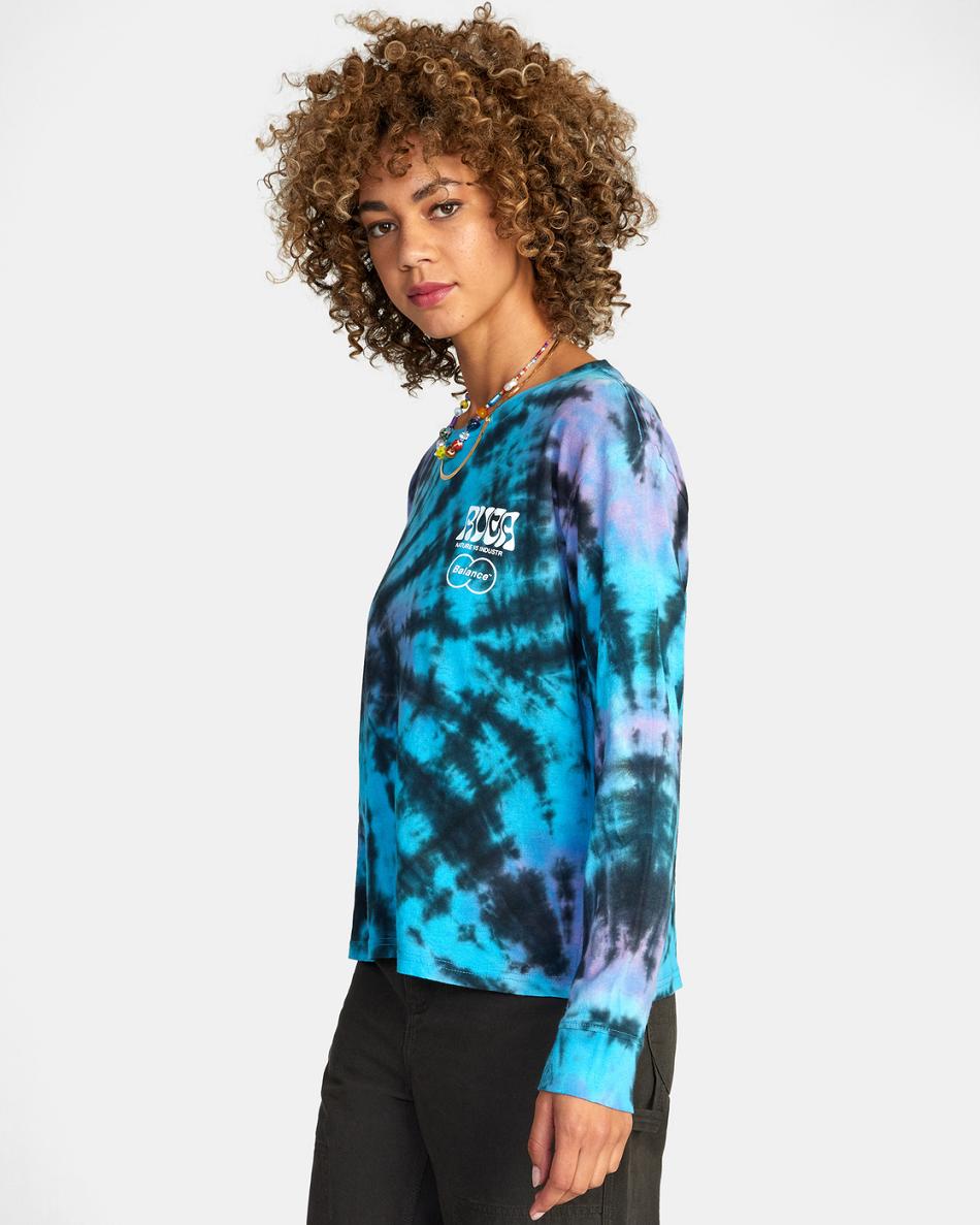 T shirts Rvca Local Biz Long Sleeve Tie-Dye Mujer Tie Dye | CODYB29063