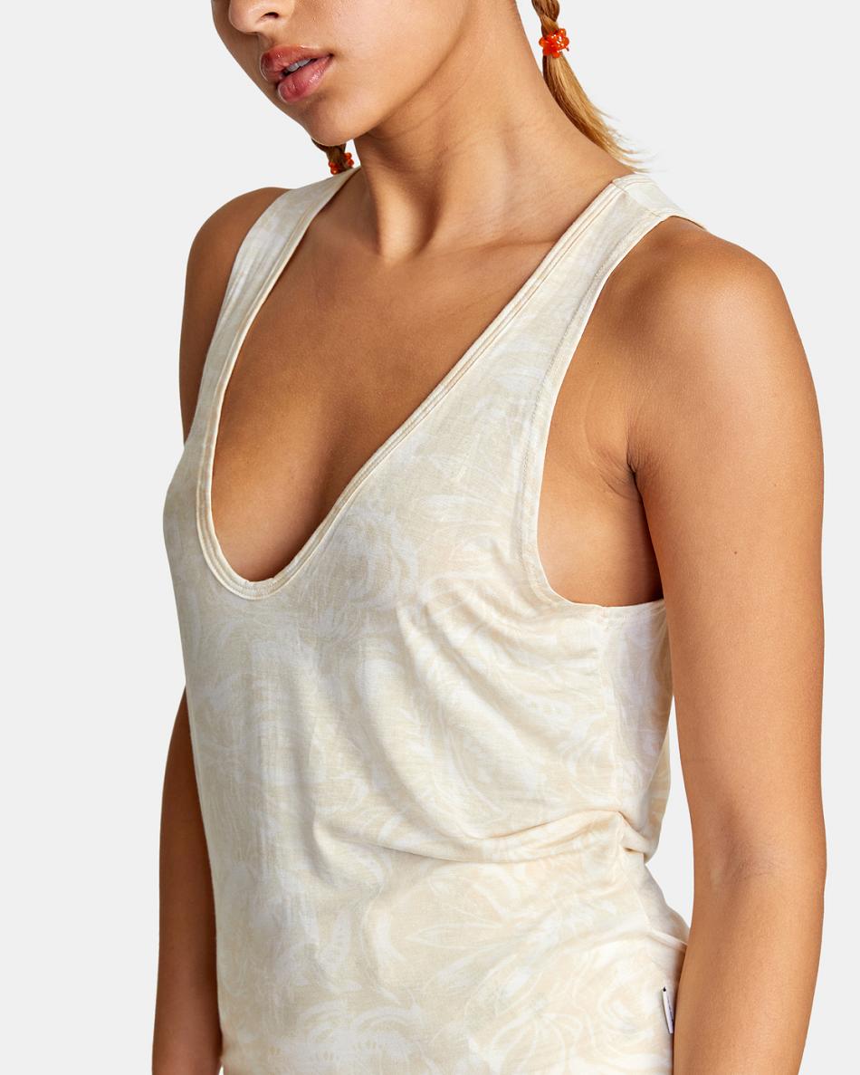 T shirts Rvca Minted Tank Top Mujer Creme | BCOSO72871