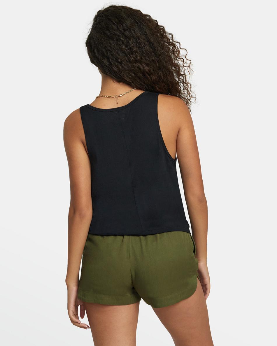 T shirts Rvca Minted Tank Top Mujer Negras | FCOUI35124