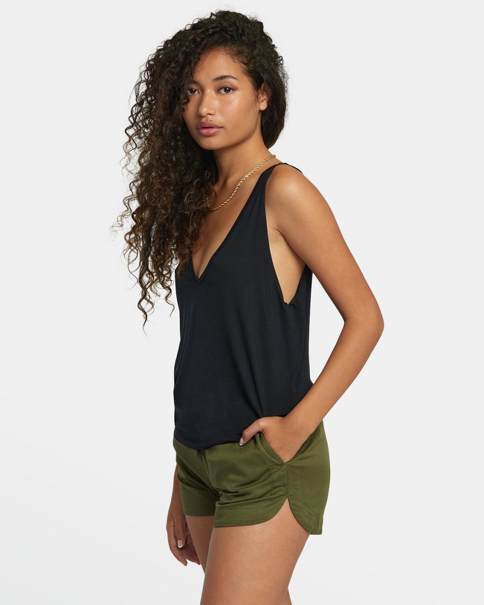 T shirts Rvca Minted Tank Top Mujer Negras | FCOUI35124