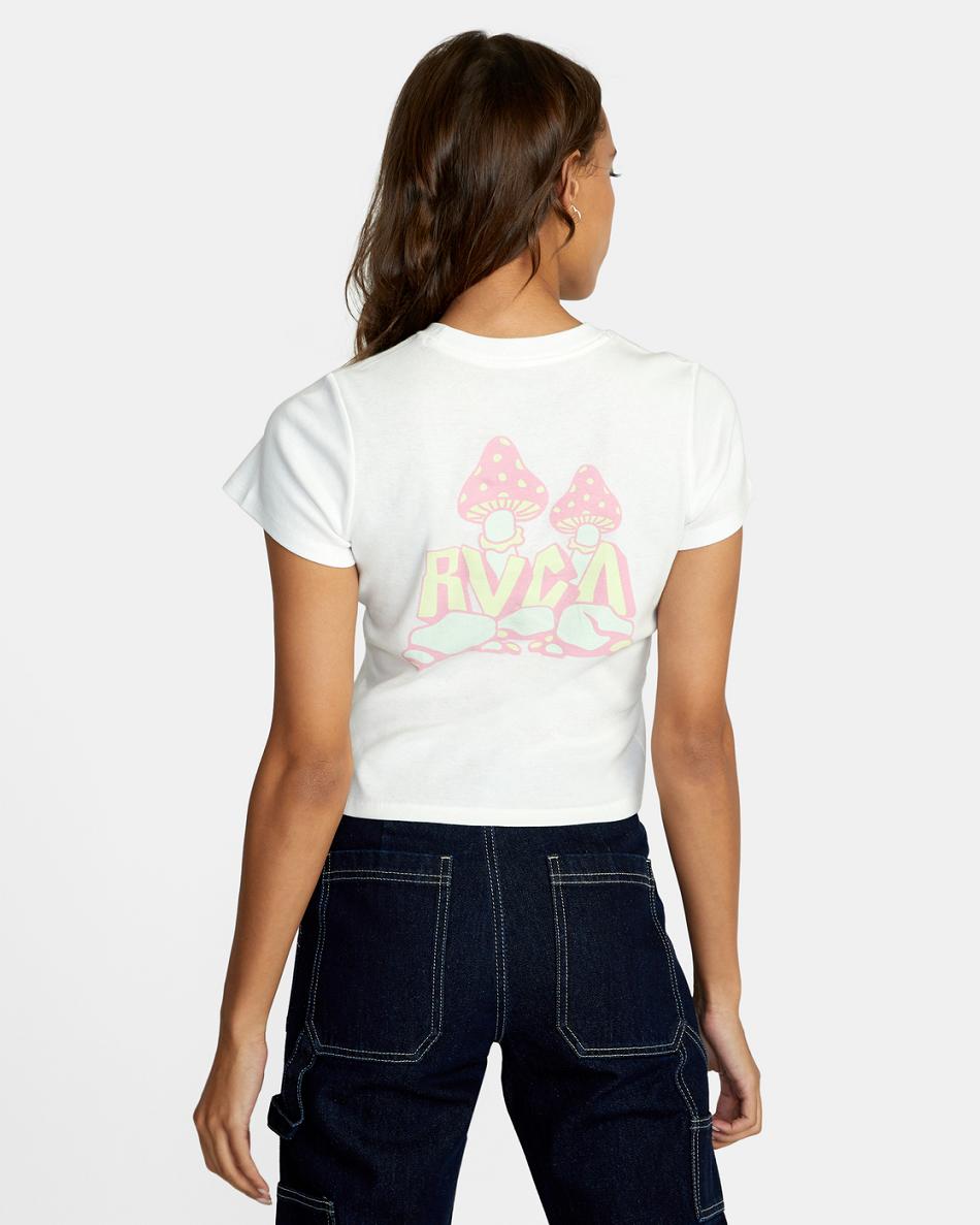 T shirts Rvca Mycelium Estampadas Mujer Blancas | COCIF27594