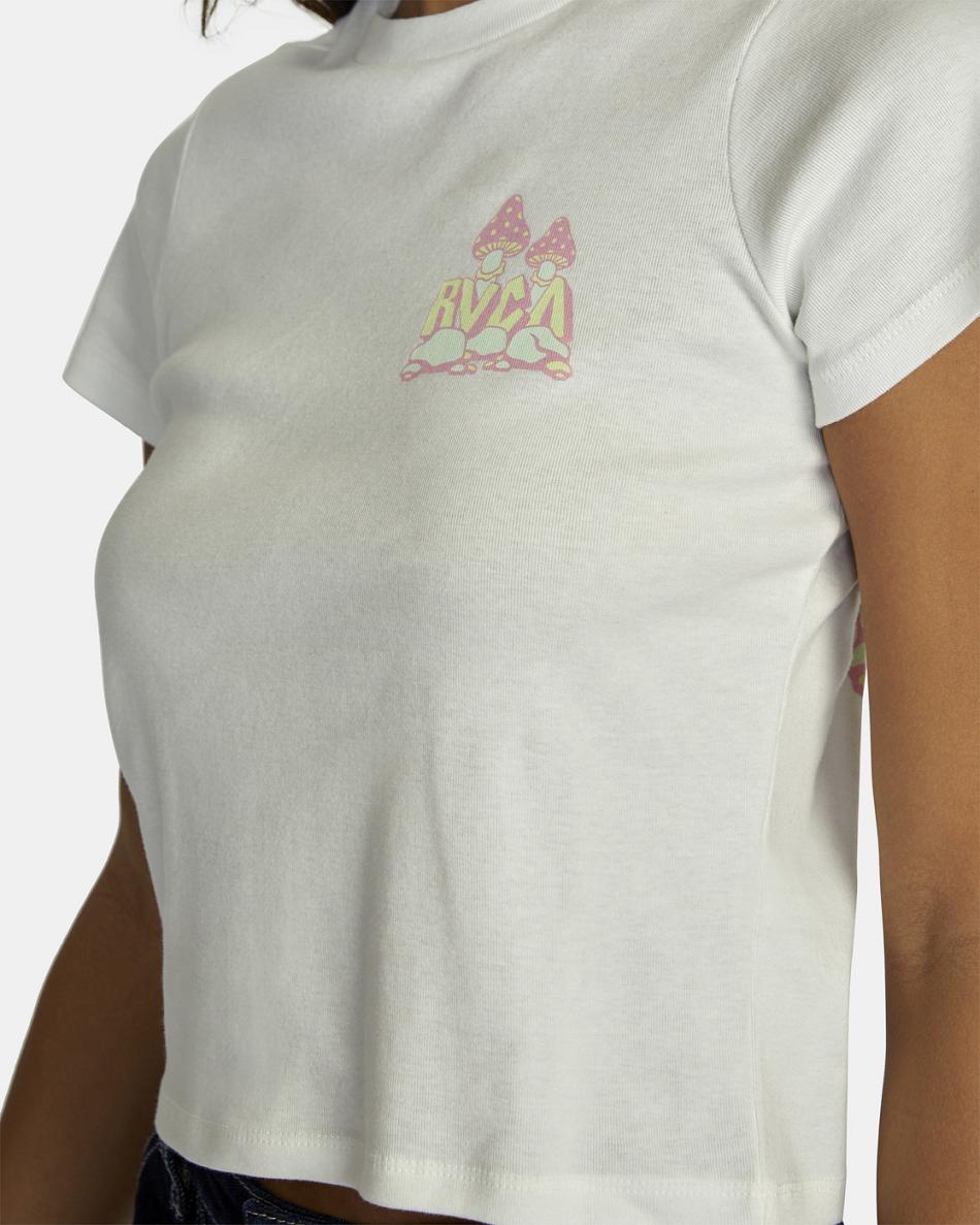 T shirts Rvca Mycelium Estampadas Mujer Blancas | COCIF27594