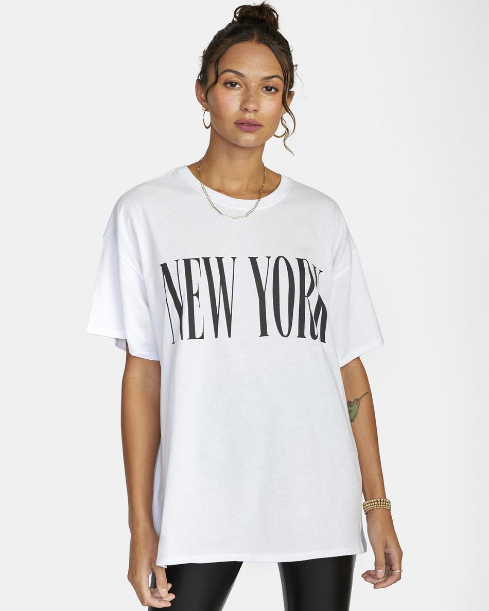 T shirts Rvca NY - LA Estampadas Mujer Blancas | ECOHC88095