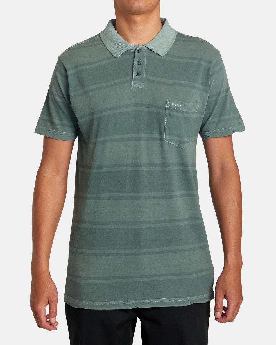 T shirts Rvca PTC Board Stripe Polo Hombre Cactus | COJKU39416