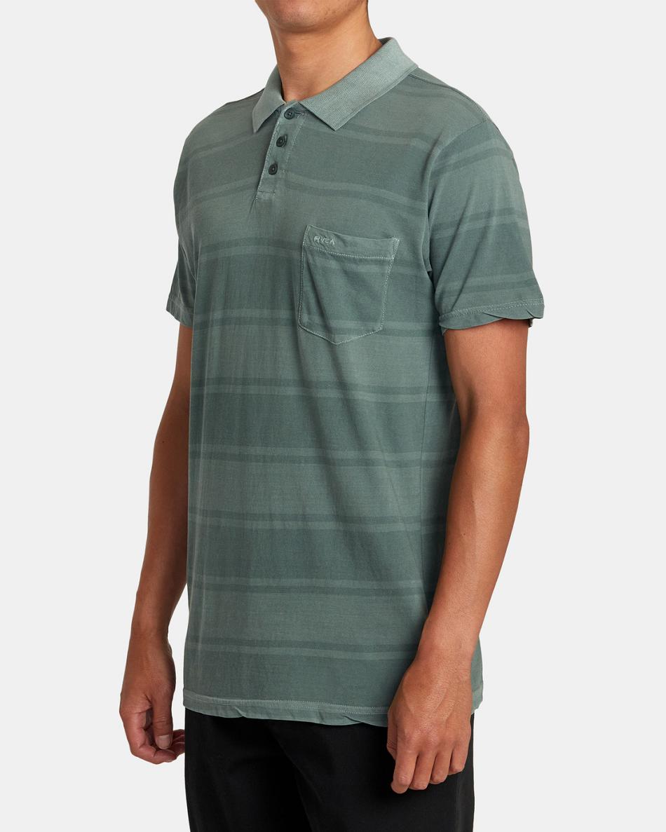 T shirts Rvca PTC Board Stripe Polo Hombre Cactus | COJKU39416