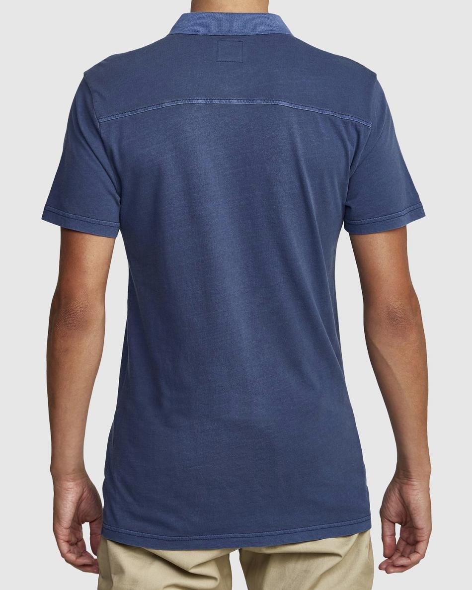 T shirts Rvca PTC Pigment Polo Hombre Azules | PCOQX26312