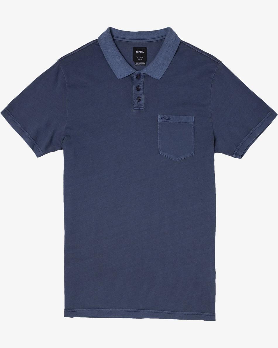 T shirts Rvca PTC Pigment Polo Hombre Azules | PCOQX26312