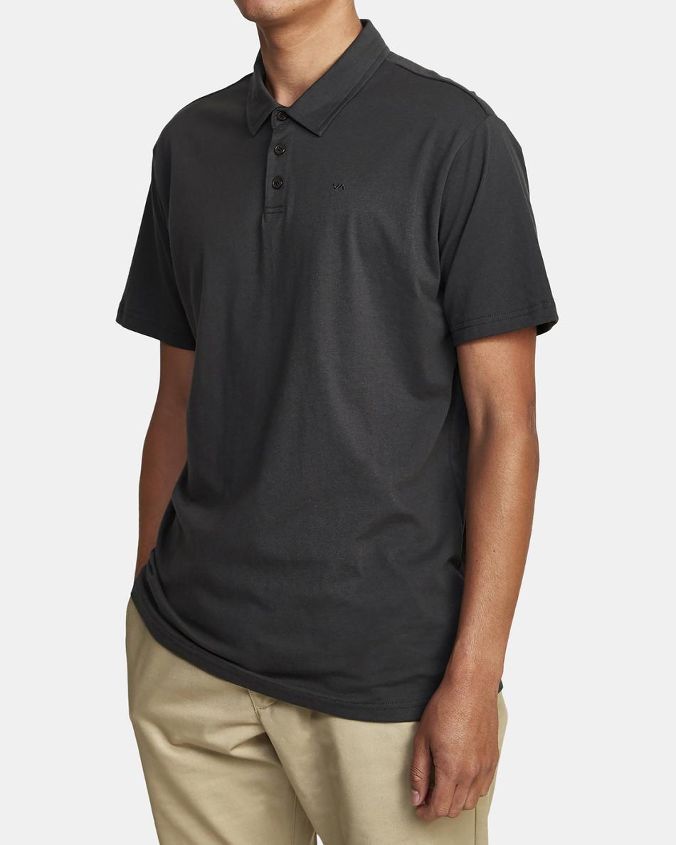 T shirts Rvca PTC Pigment Polo Hombre Negras | COICD51370