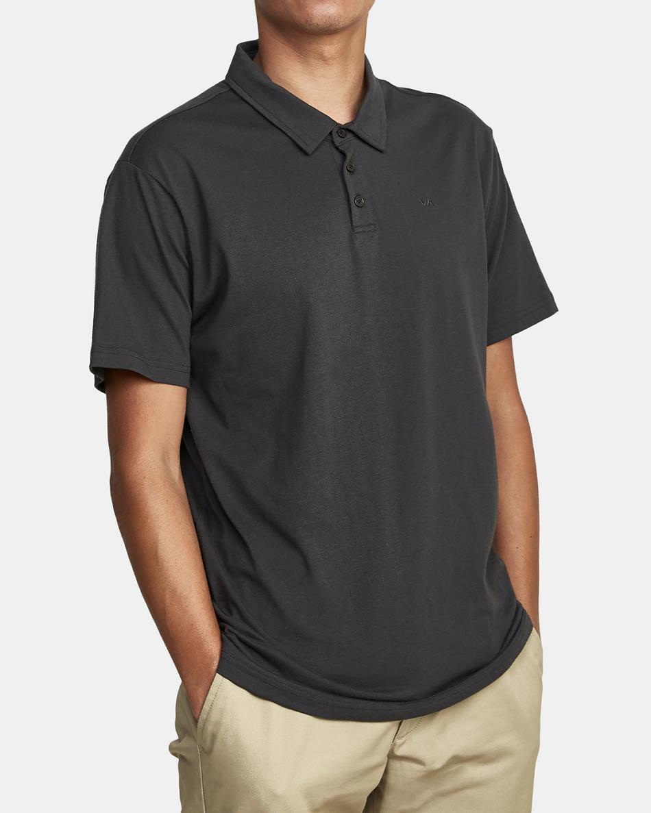 T shirts Rvca PTC Pigment Polo Hombre Negras | COICD51370