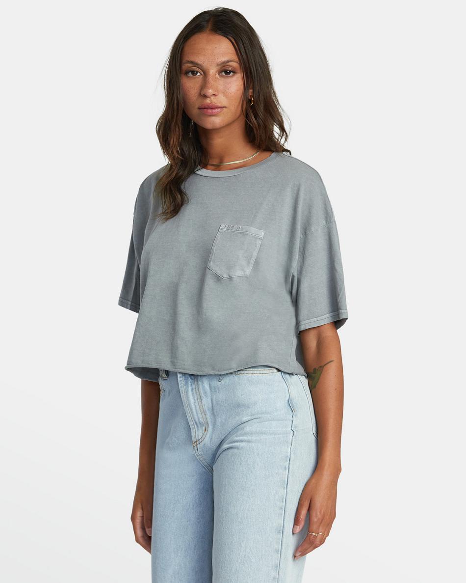 T shirts Rvca PTC Pocket Mujer Monument | COCVG16609