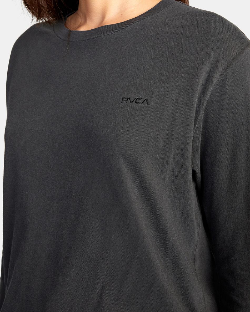 T shirts Rvca PTC Stolen Long Sleeve Mujer Negras | XCOBH56468