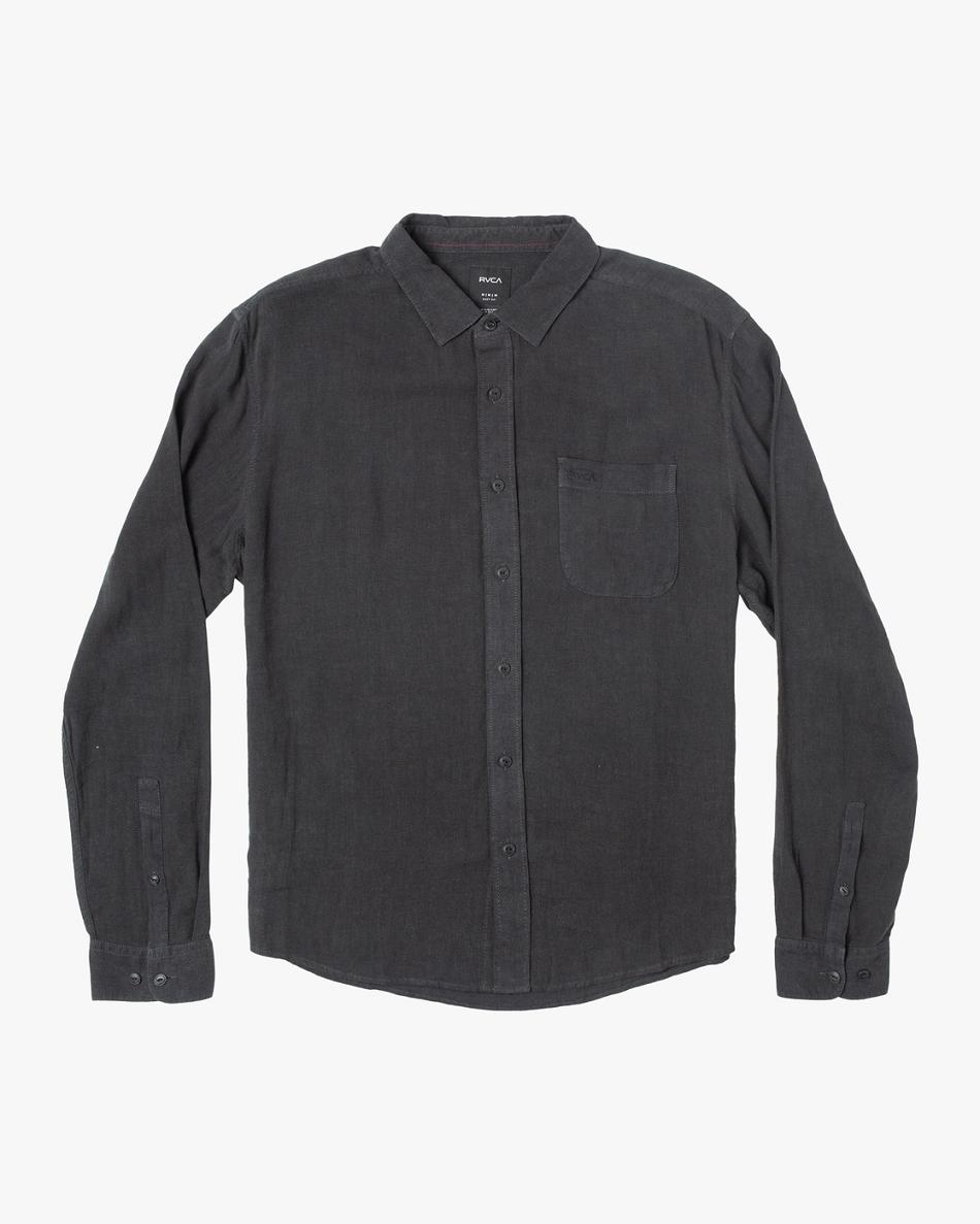 T shirts Rvca PTC Woven Long Sleeve Hombre Negras | SCONY39023