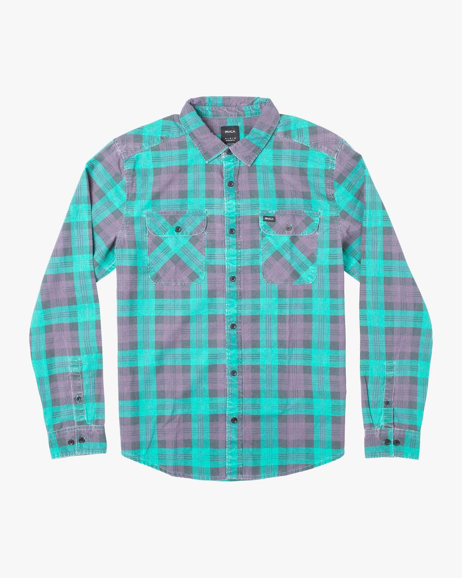 T shirts Rvca Panhandle Flannel Hombre Purps | COCVG69970