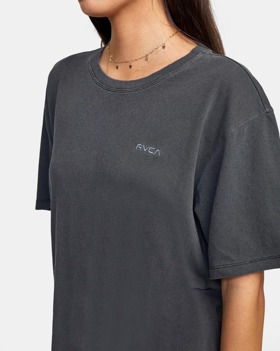 T shirts Rvca Ptc Anyday Oversized Mujer Negras | DCOKV42672