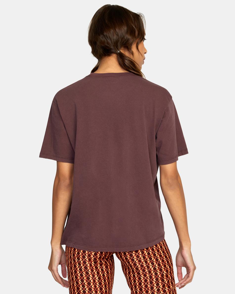 T shirts Rvca Ptc Anyday Oversized Mujer Espresso | ECOVG73210