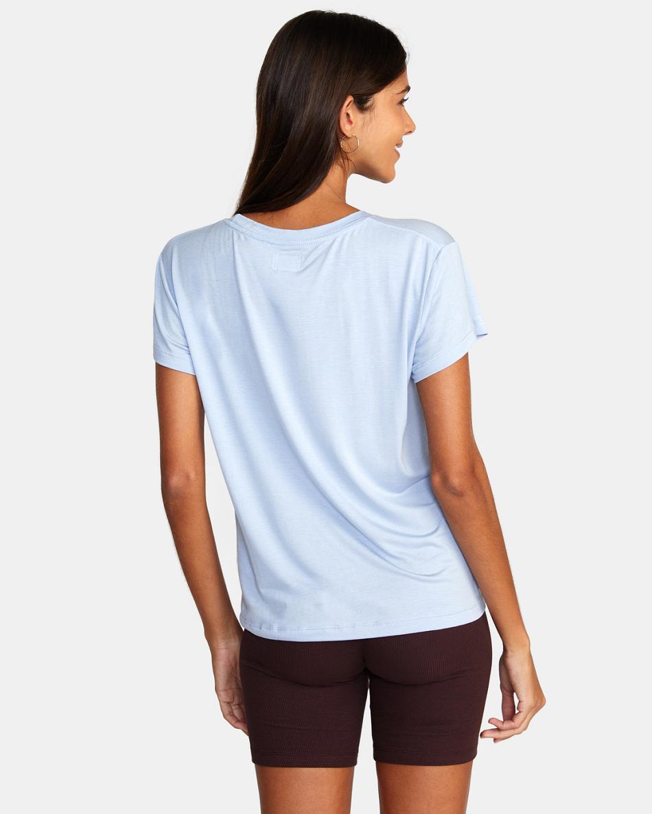 T shirts Rvca Recess 3 Crewneck Mujer Skyway | LCOSX12222