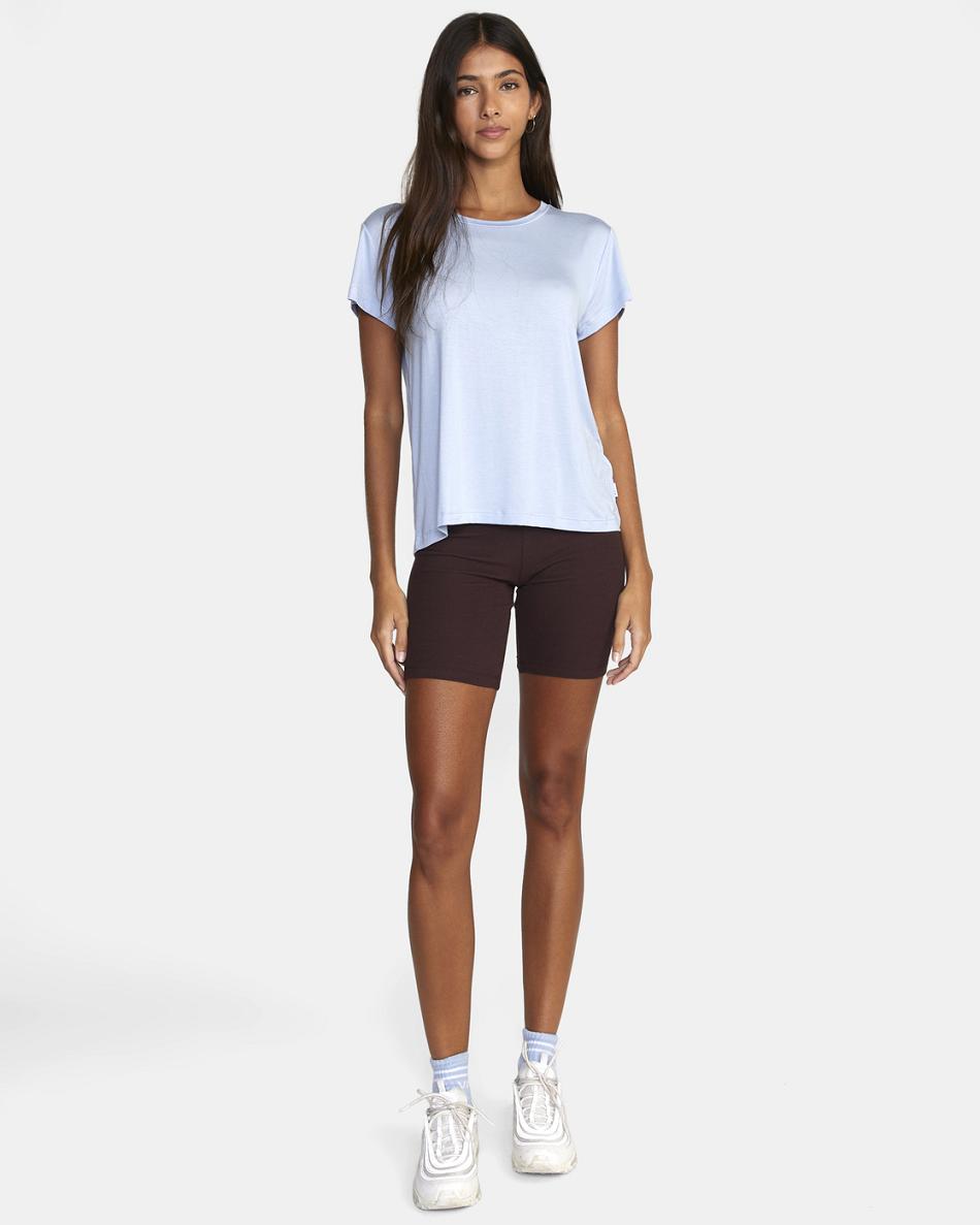 T shirts Rvca Recess 3 Crewneck Mujer Skyway | LCOSX12222