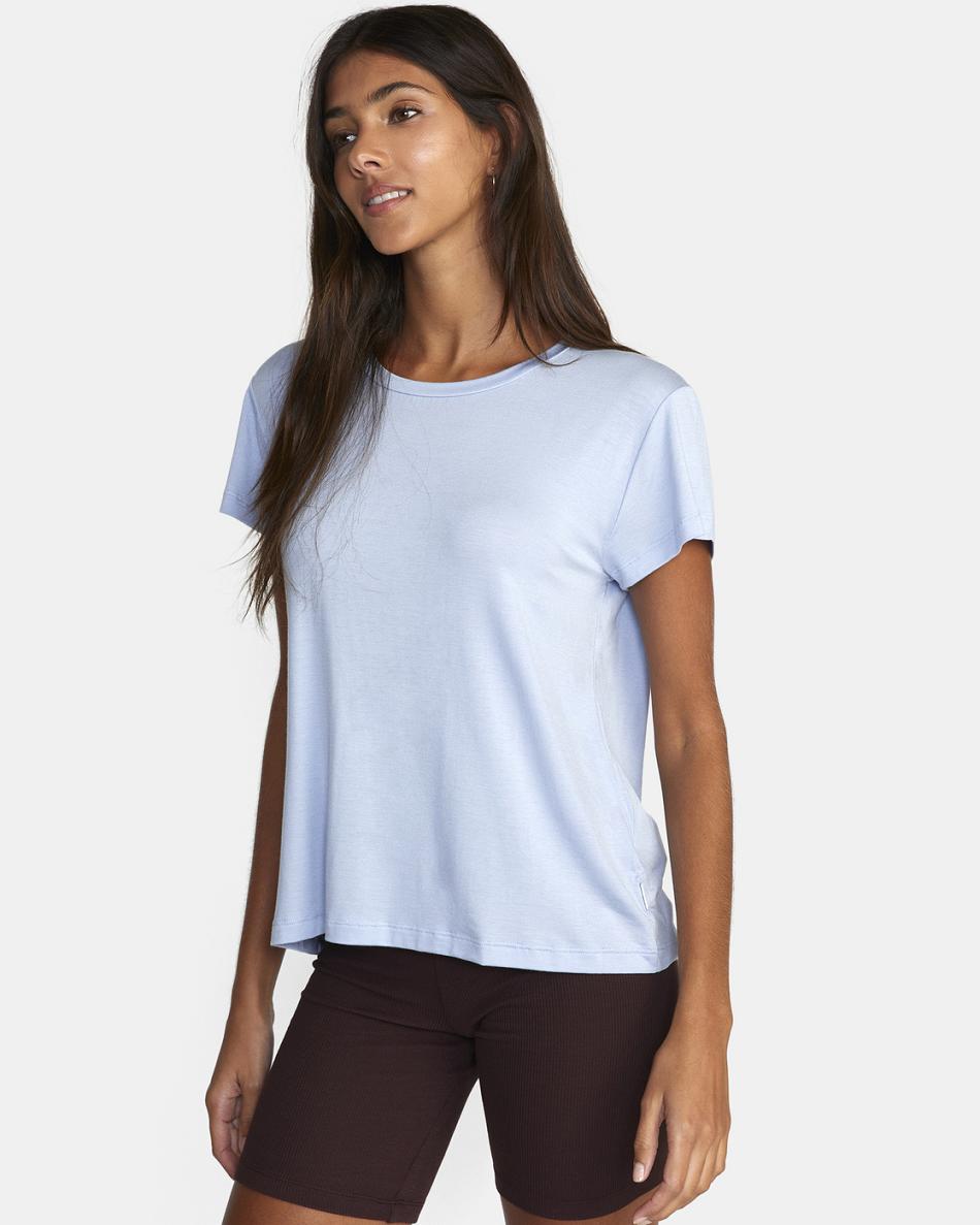 T shirts Rvca Recess 3 Crewneck Mujer Skyway | LCOSX12222