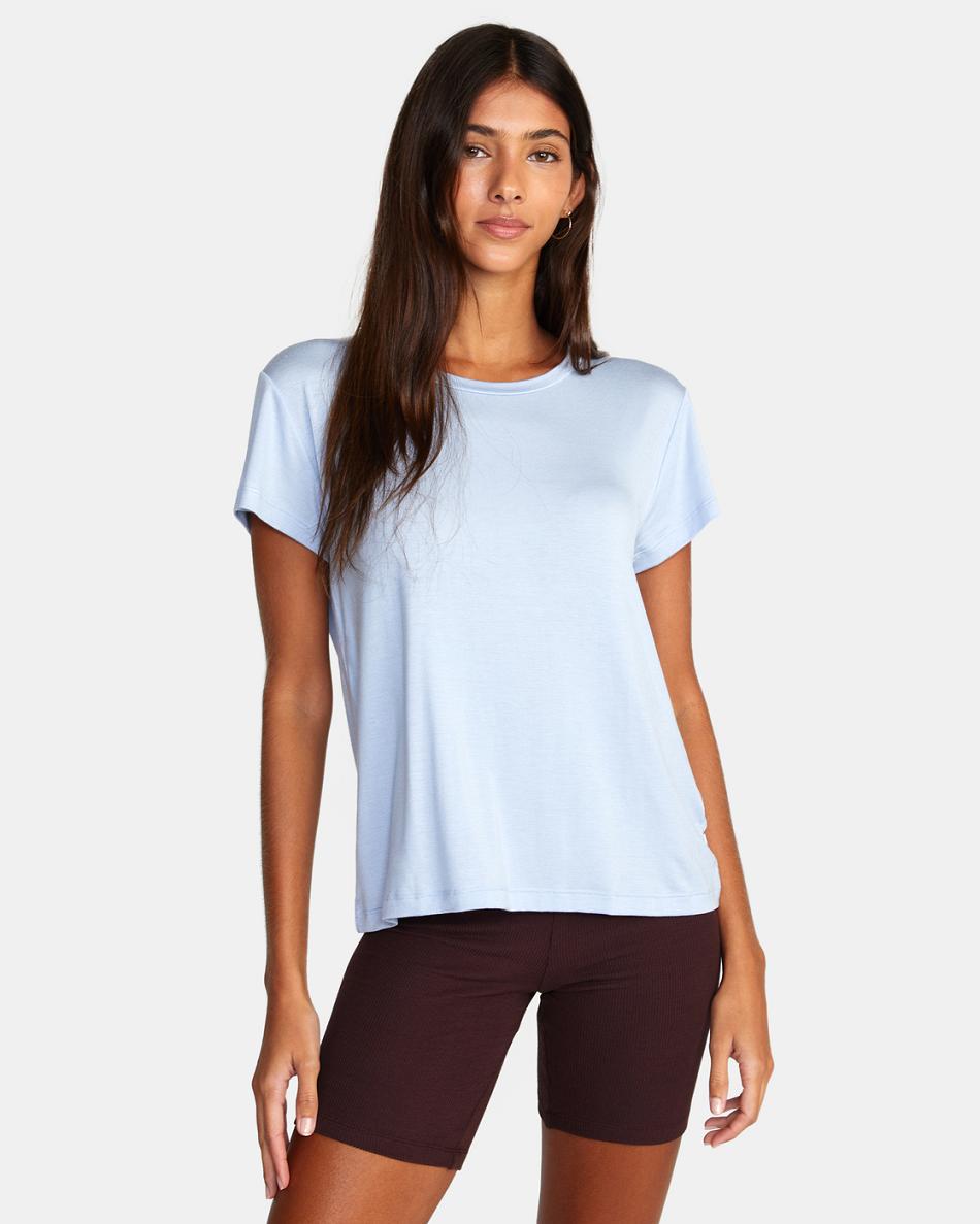 T shirts Rvca Recess 3 Crewneck Mujer Skyway | LCOSX12222